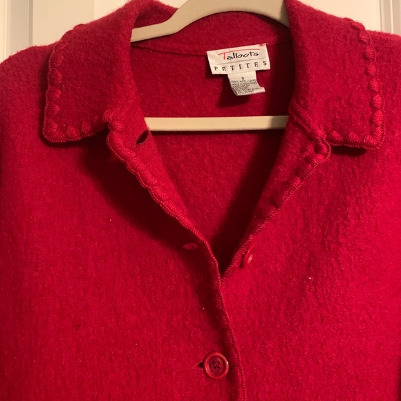 Talbots petite red wool blazer - Picture 2 of 8
